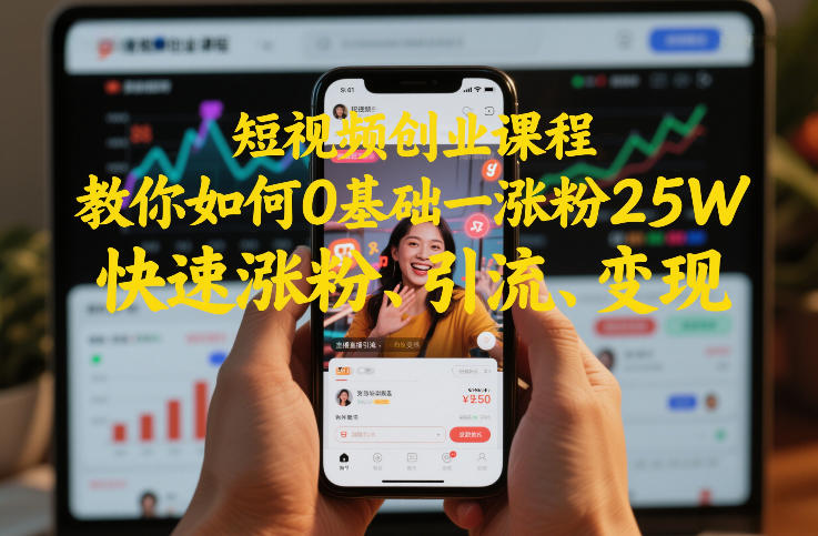 短视频创业速成 24小时破25万粉秘诀