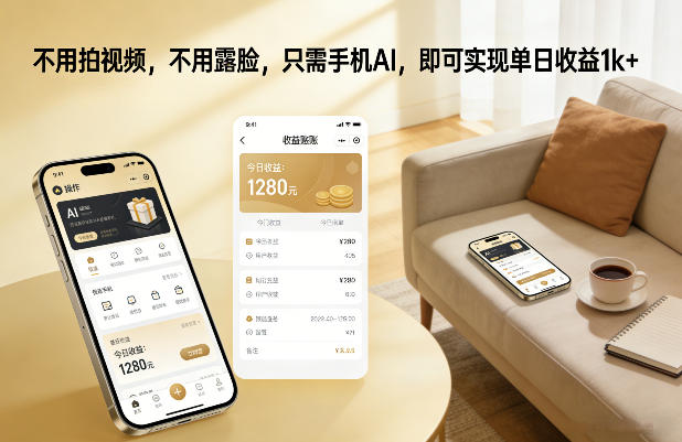 手机AI助力 无需露脸 日赚千元新玩法揭秘