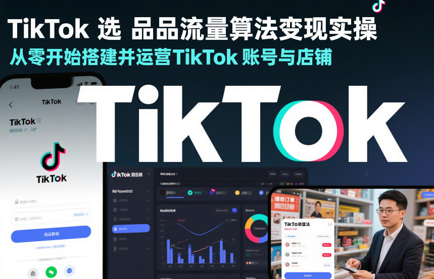 从零起步 掌握TikTok选品流量算法 打造爆款店铺-九零创业网