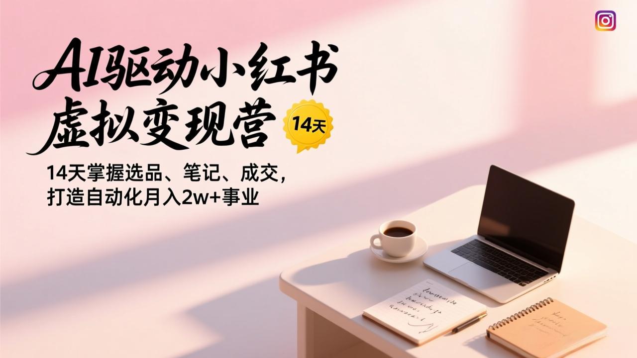 14天AI赋能小红书 月入2万+变现营 轻松掌握选品成交-九零创业网