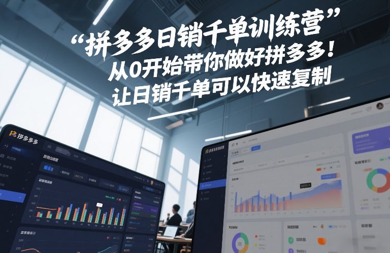 拼多多日销千单速成营 从零起步 复制成功秘诀-九零创业网