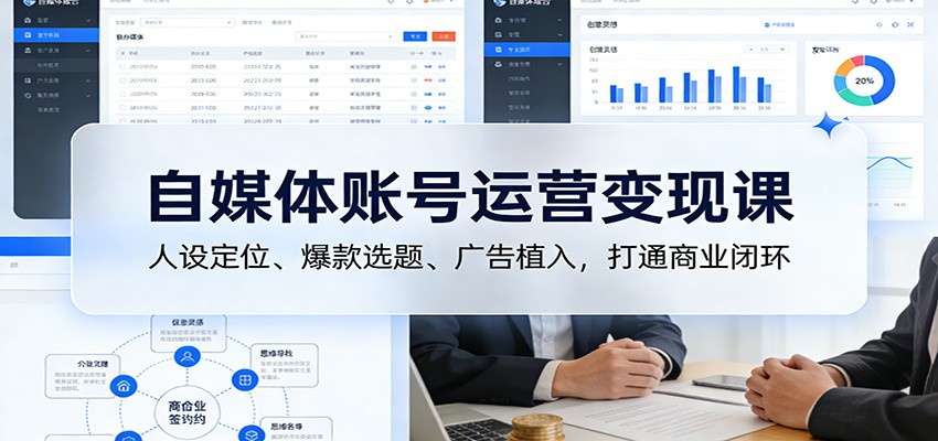 自媒体变现攻略 打造人设 爆款选题 广告植入 商业闭环全解析-九零创业网