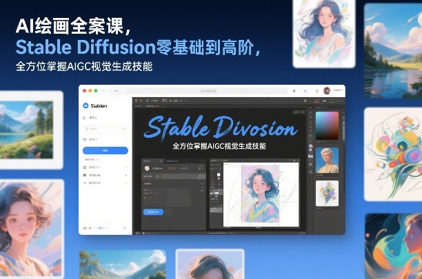 AI绘画全案课 Stable Diffusion从零到高阶 解锁AIGC视觉魔法