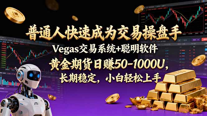 Vegas系统+智能软件 黄金期货日赚50 1000U 轻松操盘手之路-九零创业网