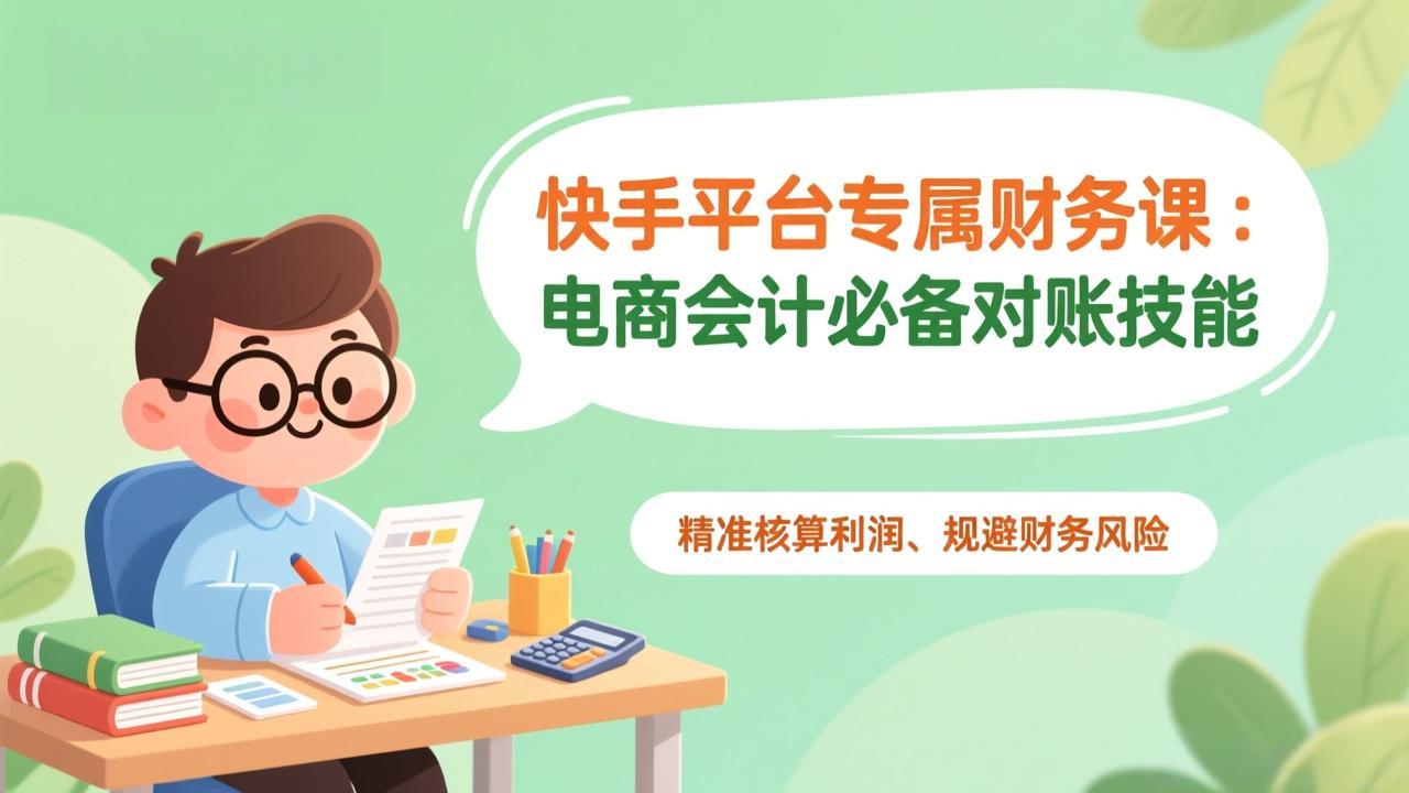 快手电商财务课 对账技能 利润核算与风险规避指南-九零创业网