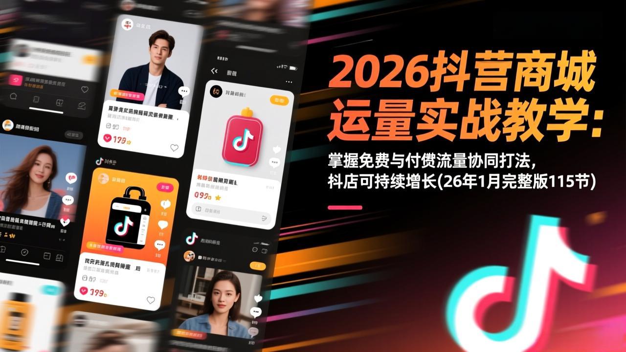 2026抖音商城流量双管齐下 抖店增长策略实战精讲-九零创业网