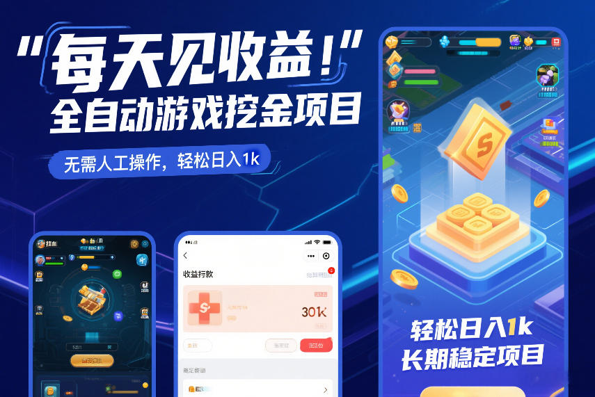 全自动游戏挖金 日入千元的秘密项目揭秘-九零创业网