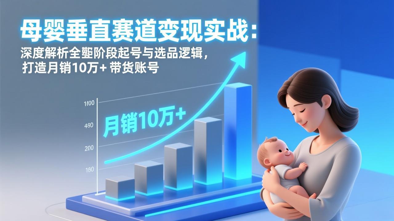 母婴赛道实战攻略 三阶段起号选品 月销10万+账号打造术-九零创业网