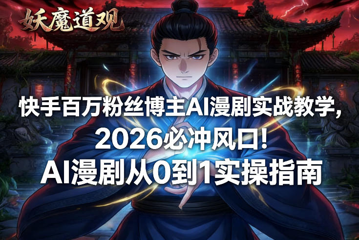 AI漫剧实战教学 2026快手百万粉丝必看风口指南-九零创业网