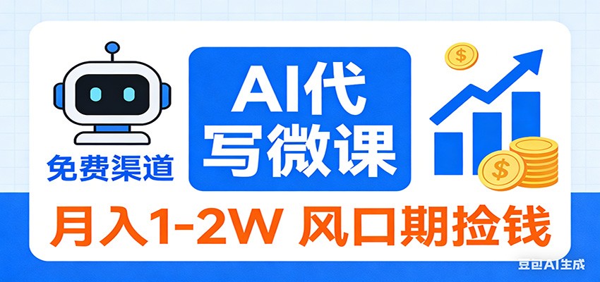 2026告别职场 AI微课免费赚月入万 风口机遇 轻松捡金