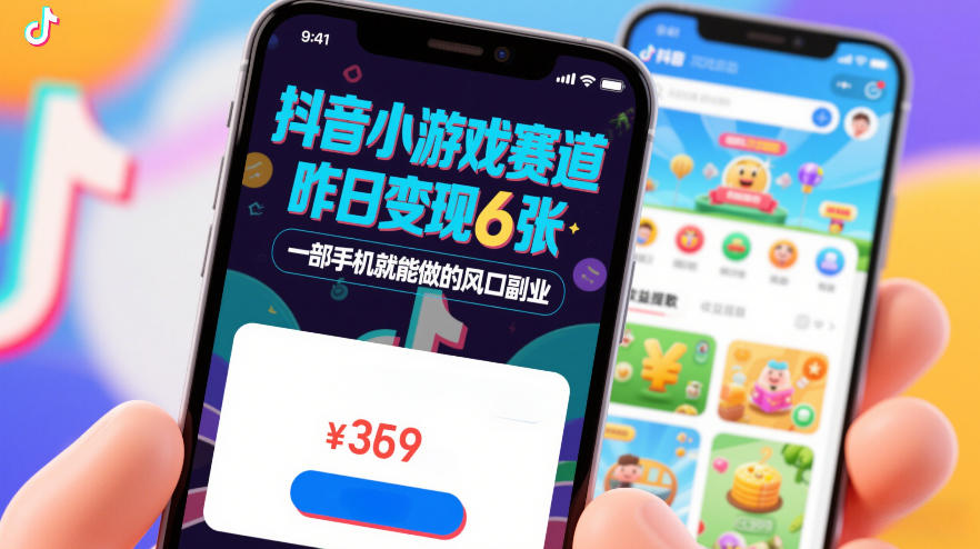 抖音小游戏变现攻略 一部手机 日入600+ 风口副业揭秘-九零创业网