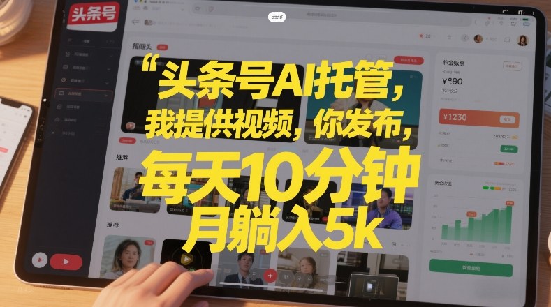 AI托管新玩法 每日10分钟视频 月入5K+揭秘