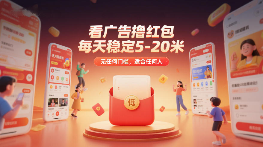 轻松看广告领红包 日赚5 20元 零门槛 全民可参与-九零创业网