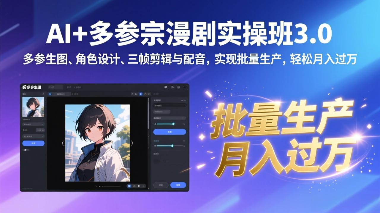 AI赋能多参漫剧 批量制作月入过万-九零创业网