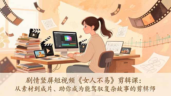 女人不易 剪辑秘籍 驾驭复杂剧情 短视频成片攻略-九零创业网