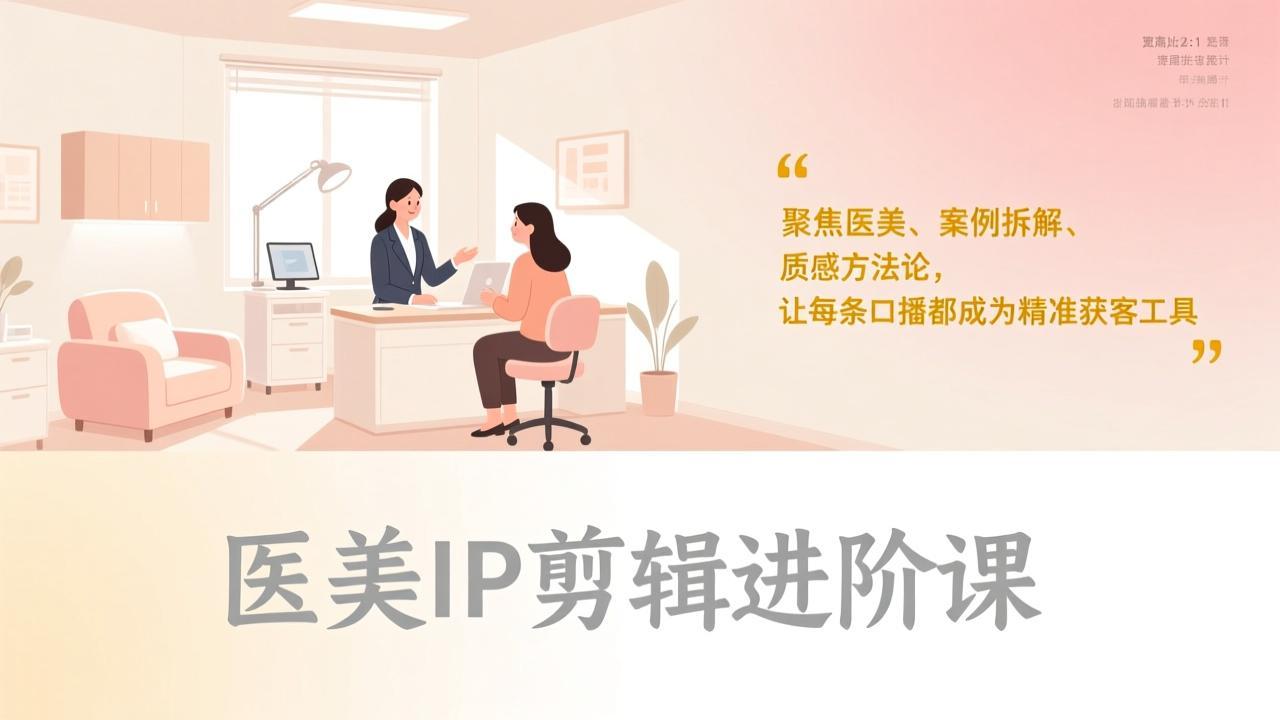 医美IP剪辑课 案例拆解 质感提升 精准获客-九零创业网