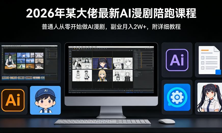 从零起步 AI漫剧副业达人 月入2W+ 大佬课程助你一臂之力-九零创业网