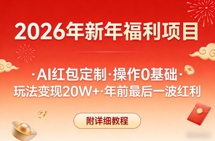 AI红包定制福利 新手轻松赚20W 年前红利教程速来-九零创业网