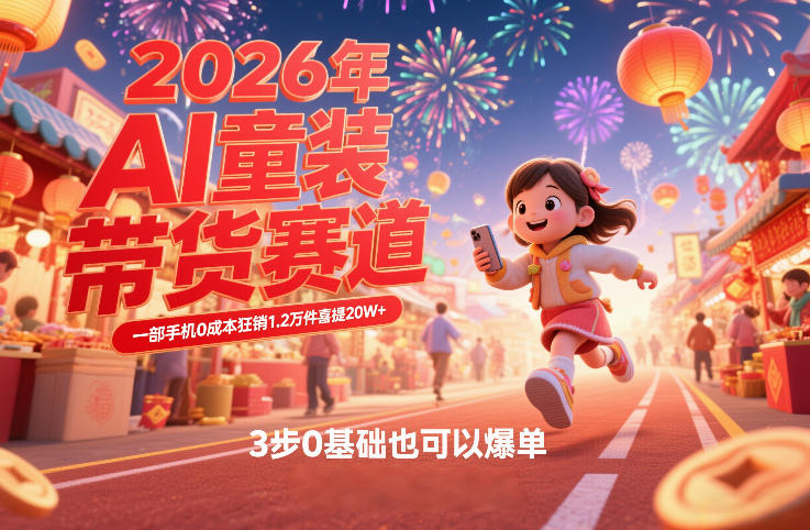 AI童装新春带货 手机一触即发 狂销万件 新手也能爆单-九零创业网