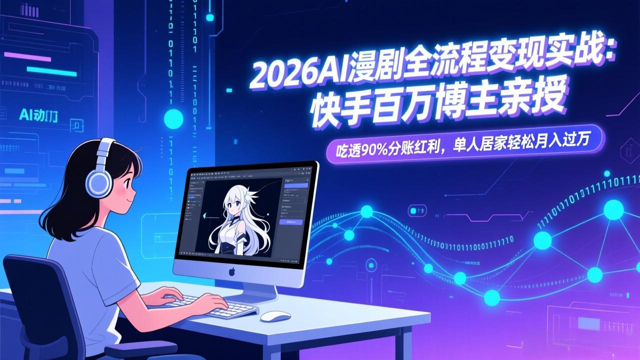 2026AI漫剧实战攻略 快手博主教你月入过万-九零创业网
