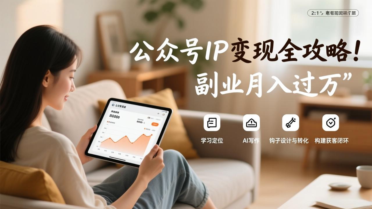 公众号IP变现全攻略 定位AI写作 钩子设计 月入过万副业秘籍-九零创业网