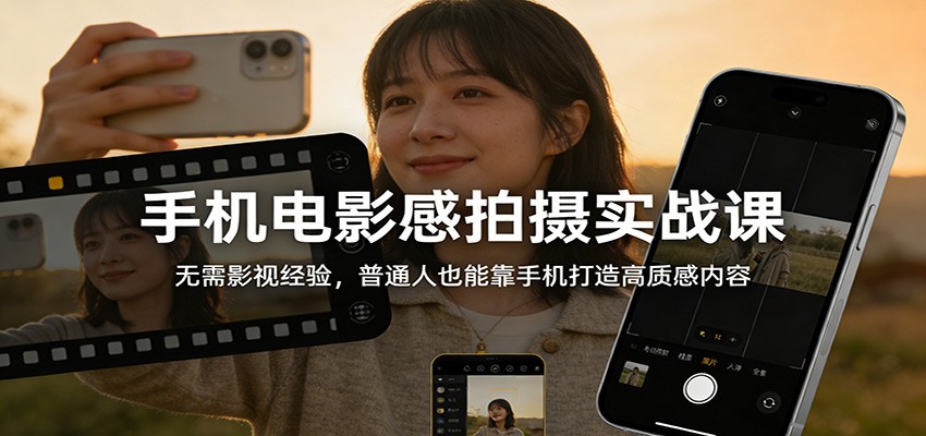 手机电影感速成课 零基础打造手机高质感影片-九零创业网