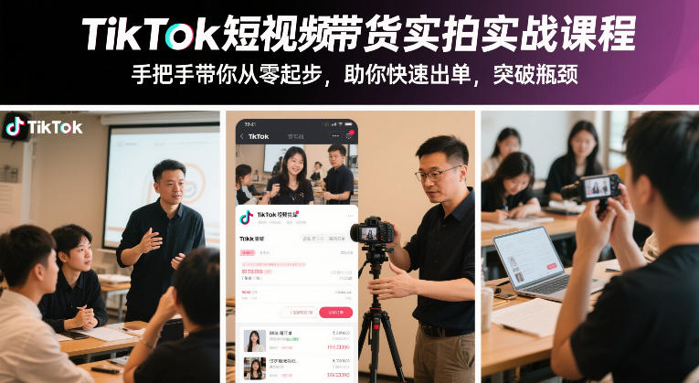 从零到爆款 TikTok短视频带货实战速成课 手把手助你破局出单-九零创业网