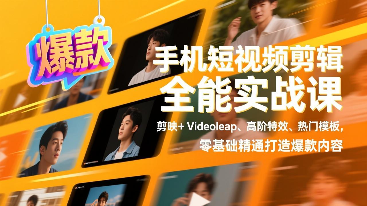 剪映Videoleap高阶剪辑课 爆款短视频制作全攻略-九零创业网
