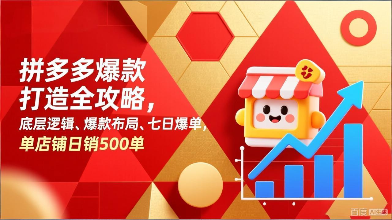 拼多多爆款打造 底层逻辑+布局策略 七日爆单 日销500单秘诀-九零创业网