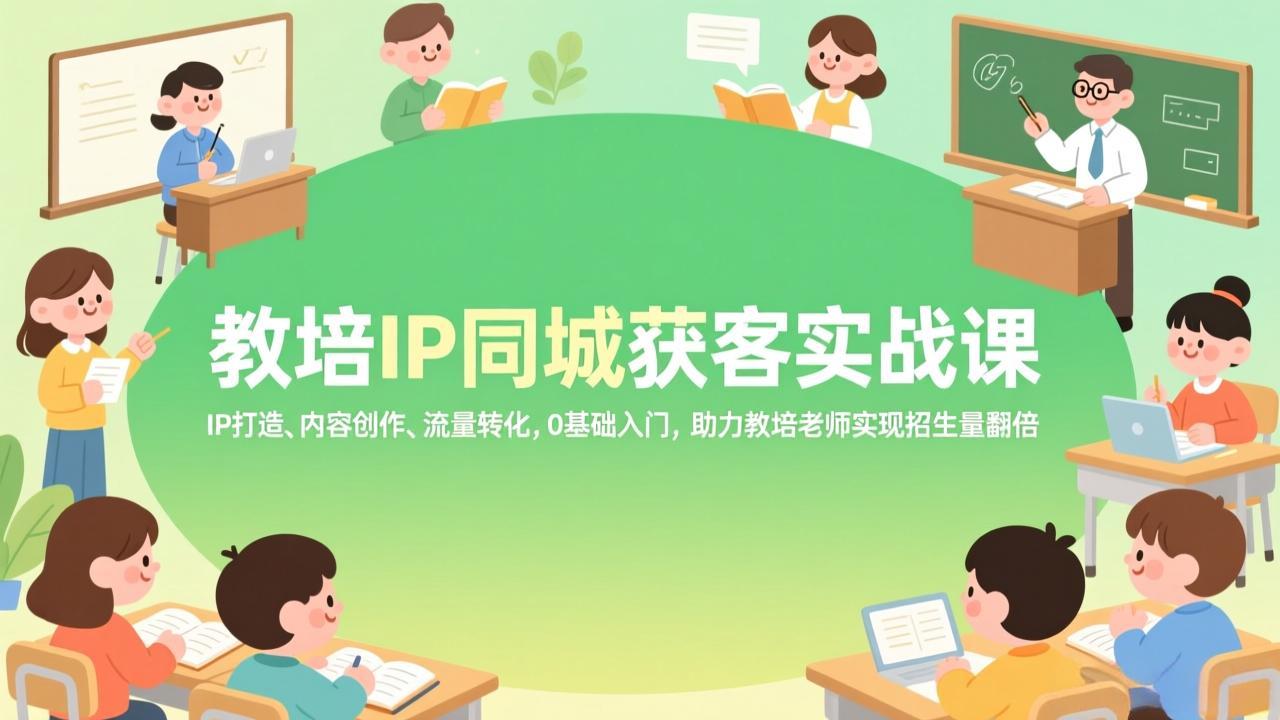 教培IP实战课 打造招生翻倍秘籍 内容为王 流量变现-九零创业网