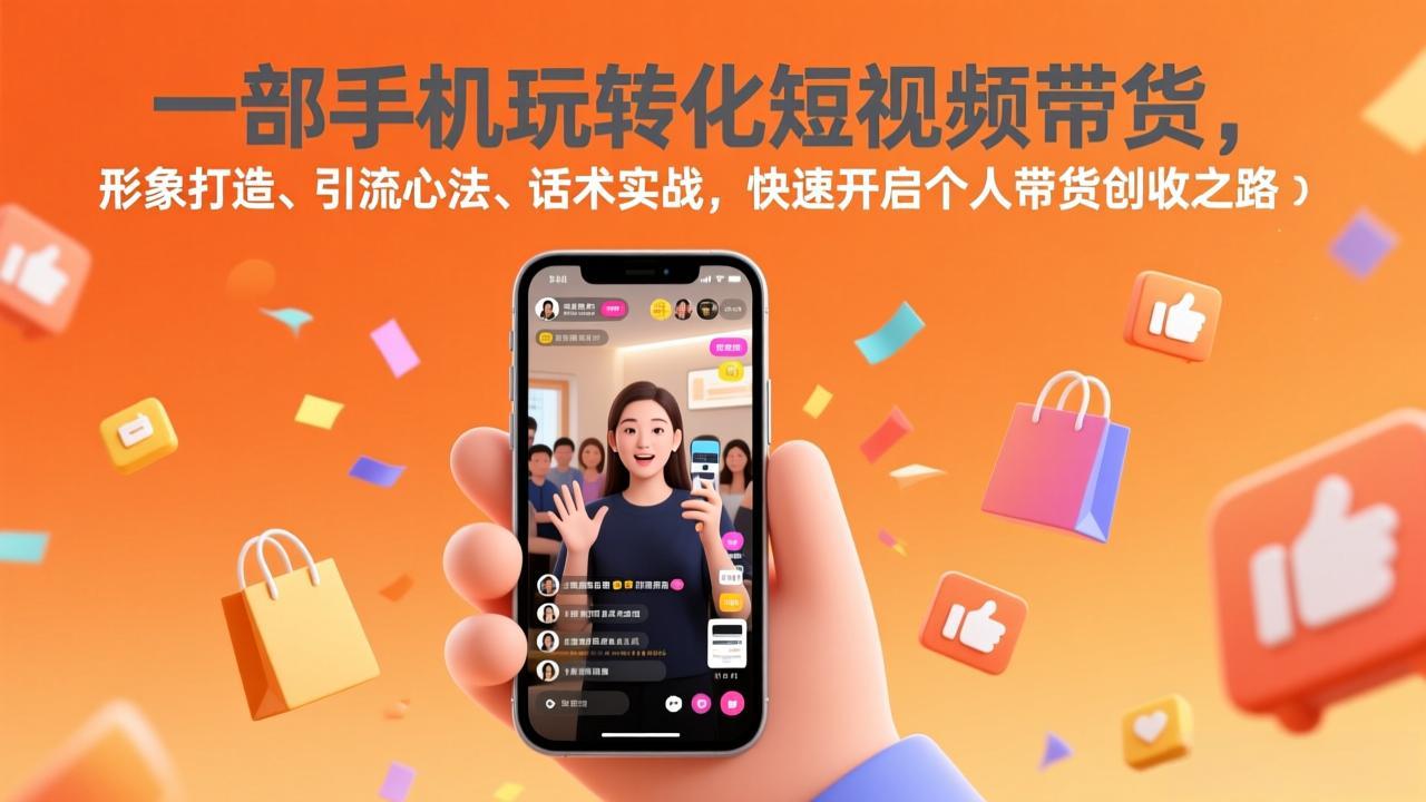 手机短视频带货攻略 形象打造+引流技巧 快速创收-九零创业网