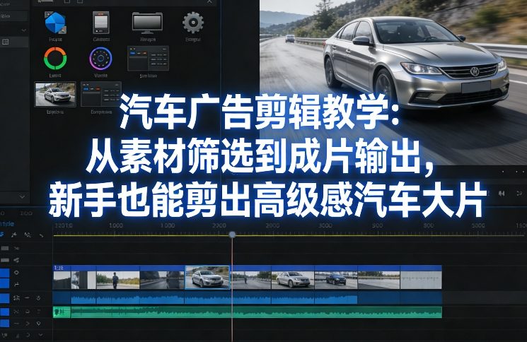 汽车广告剪辑入门 新手速成 轻松剪出大片质感-九零创业网