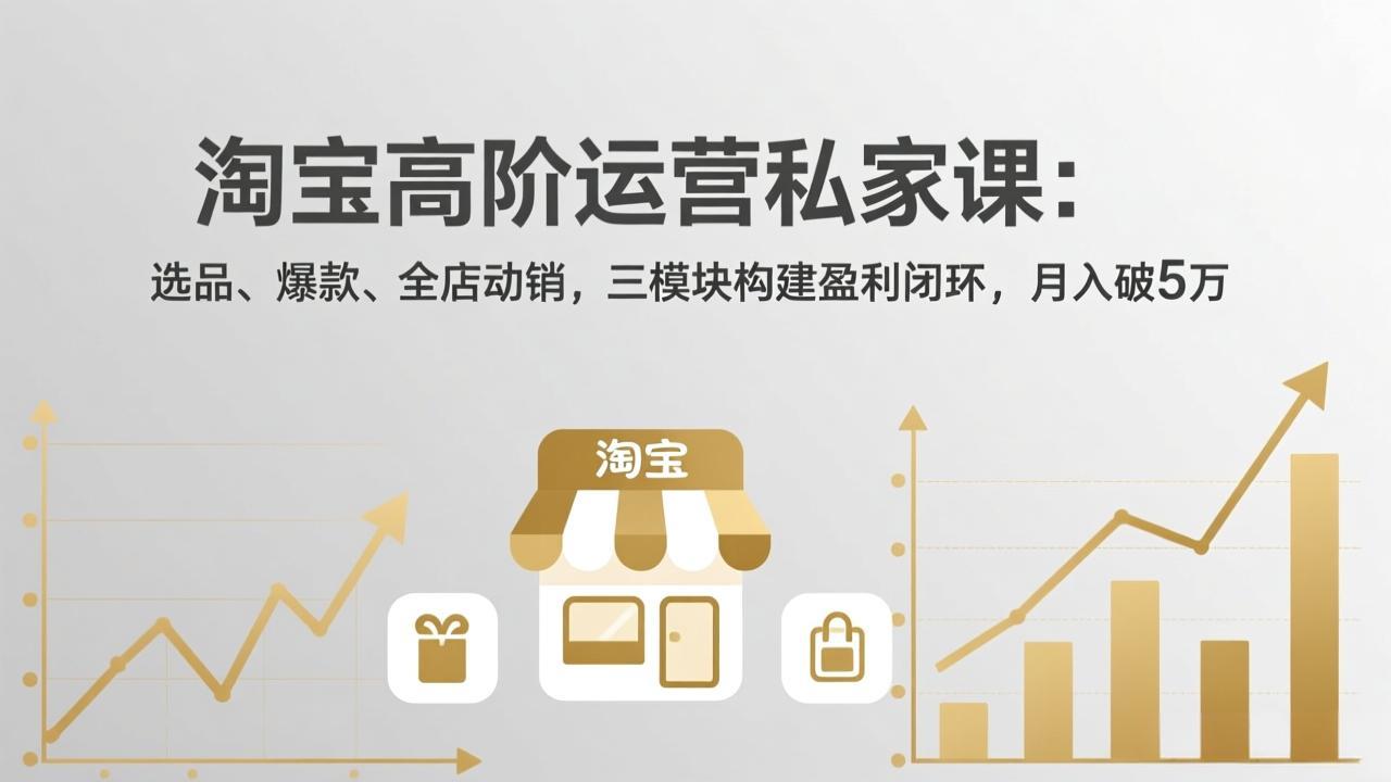 淘宝高阶运营秘籍 选品爆款全店联动 月入5万盈利闭环新攻略-九零创业网