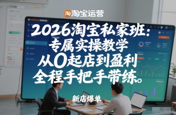2026淘宝私家班 实操教学 开店盈利 全程辅导升级-九零创业网