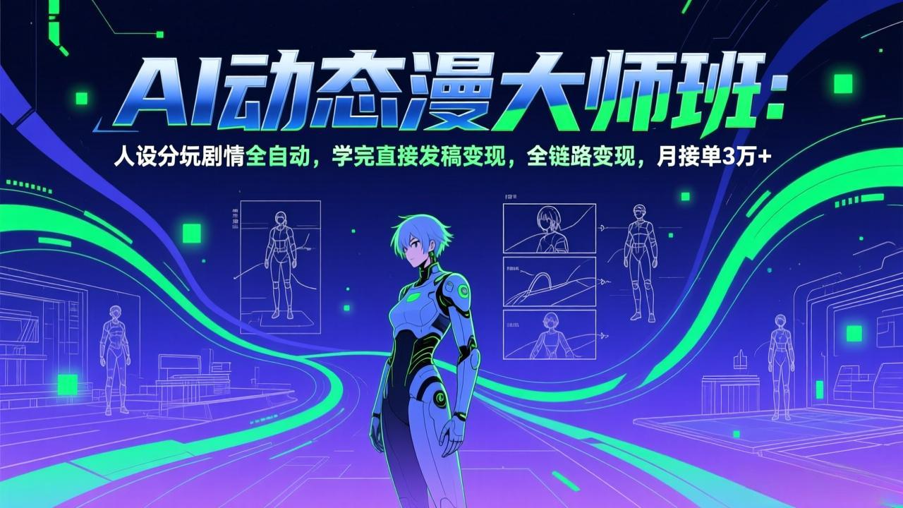 AI漫剧大师班 全自动人设分镜 月入3万+变现利器-九零创业网