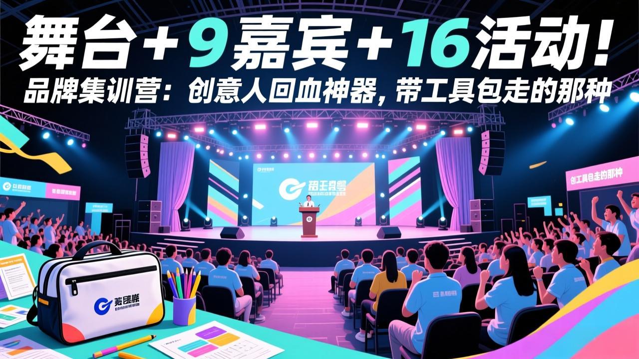 舞台盛宴 创意充电 9星嘉宾助阵 16场活动狂欢 品牌集训营 回血神器 工具包打包走-九零创业网