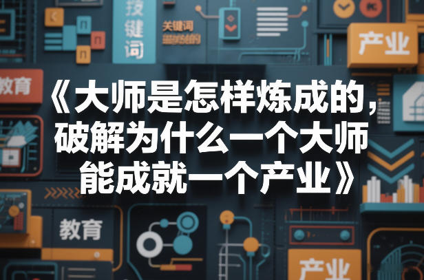 大师炼成之道 揭秘产业崛起的奥秘-九零创业网