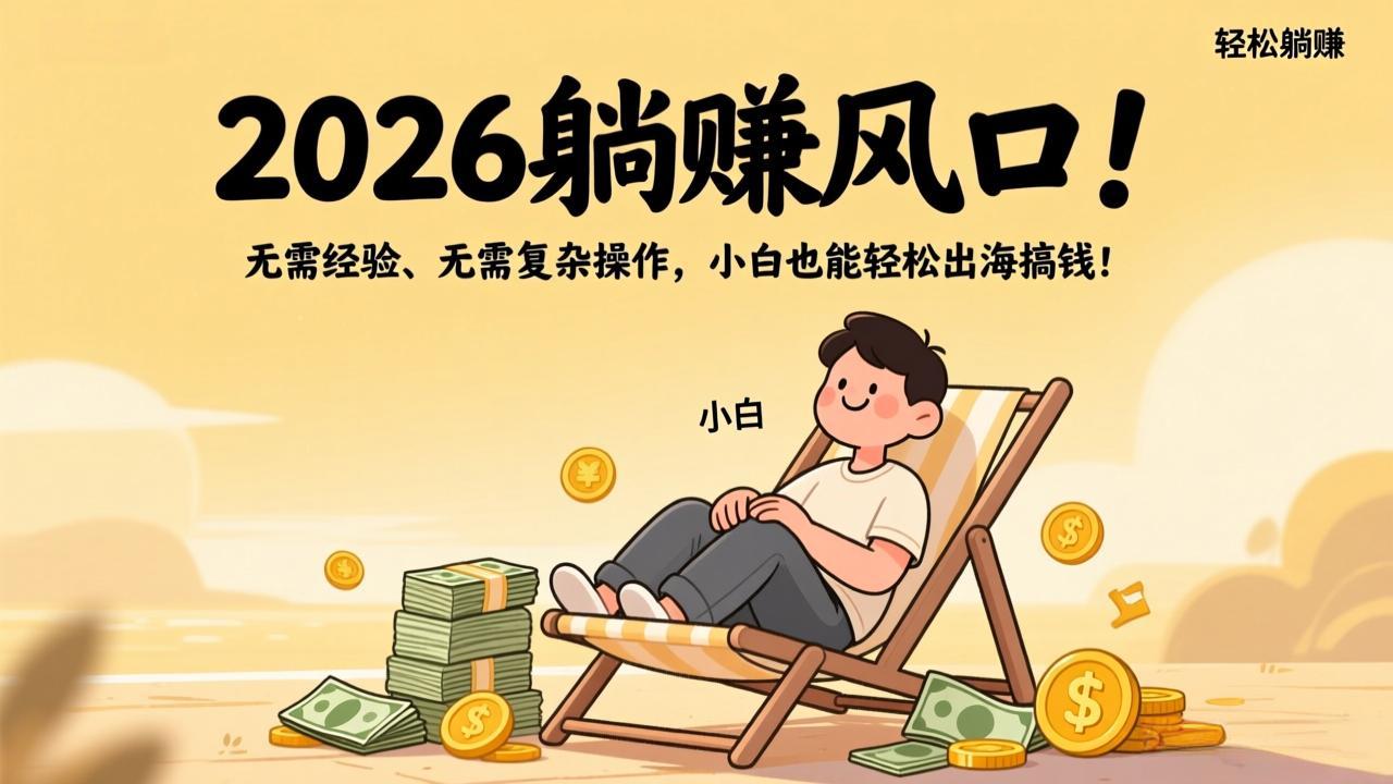 2026躺赚新风口 小白轻松出海 零经验赚钱-九零创业网