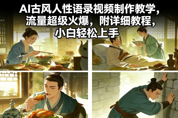 古韵AI人性语录 短视频制作秘籍 小白速成爆款-九零创业网