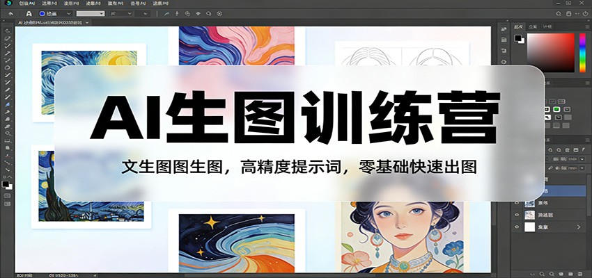 AI生图训练营 文生图 图生图 高精度 零基础速成-九零创业网
