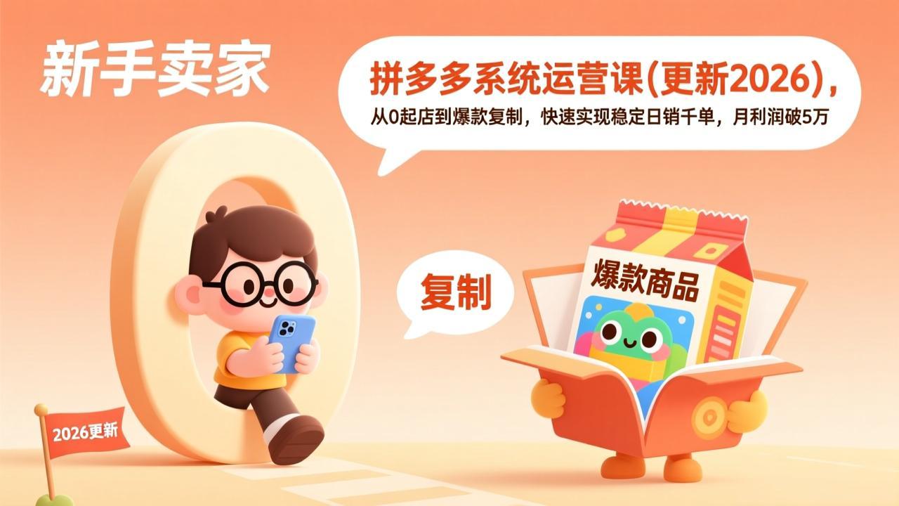 2026拼多多运营新攻略 系统课程全面升级-九零创业网
