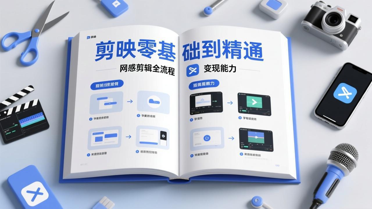 零基础学剪映 网感剪辑全攻略 变现剪辑达人速成-九零创业网