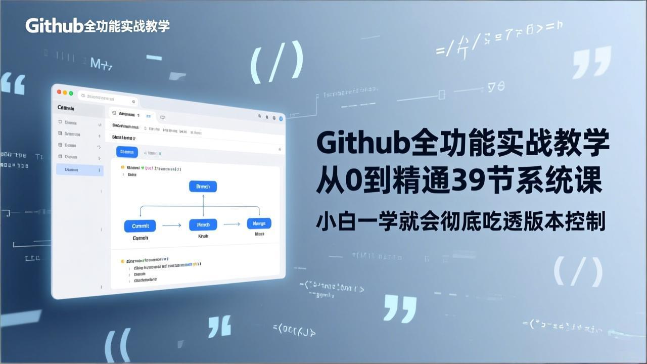 GitHub实战39课 小白精通版本控制 一学就会-九零创业网