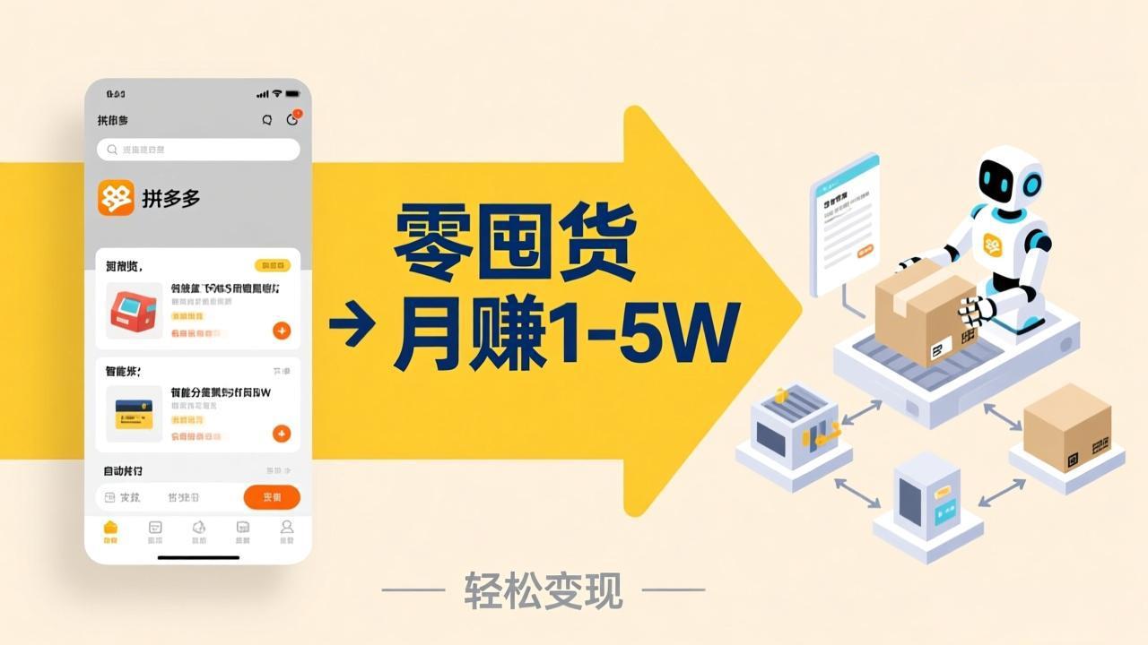 拼多多虚拟经营 机器人助力 月入万元无忧囤货-九零创业网