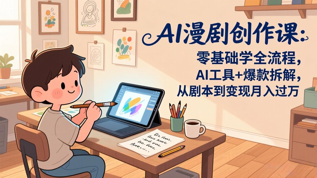 AI漫剧创作课 零基础全攻略 月入过万变现秘籍-九零创业网