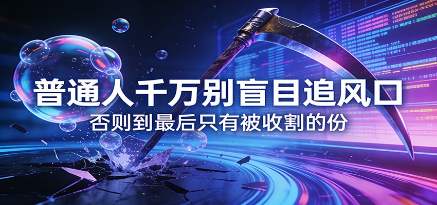 警惕追风陷阱 通人慎入 避免被收割-九零创业网