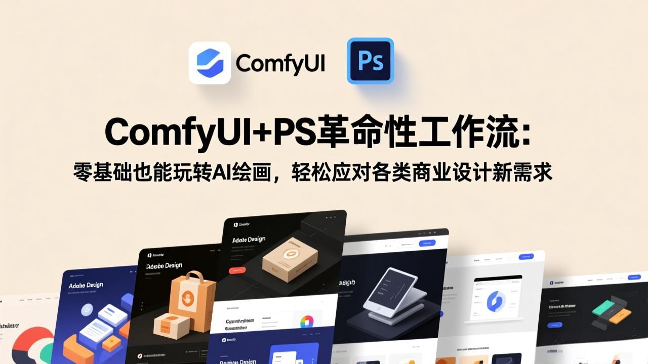 ComfyUI+PS新纪元 AI绘画入门 商业设计无忧-九零创业网