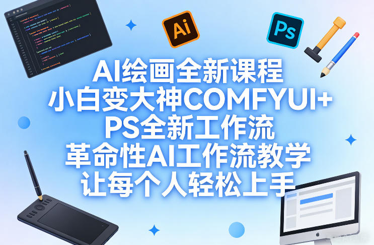 AI绘画小白速成 COMFYUI+PS新流程 轻松成为绘画大神-九零创业网