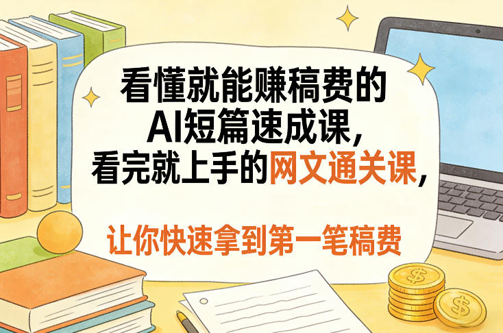 速成AI写作课 一课在手稿费我有-九零创业网