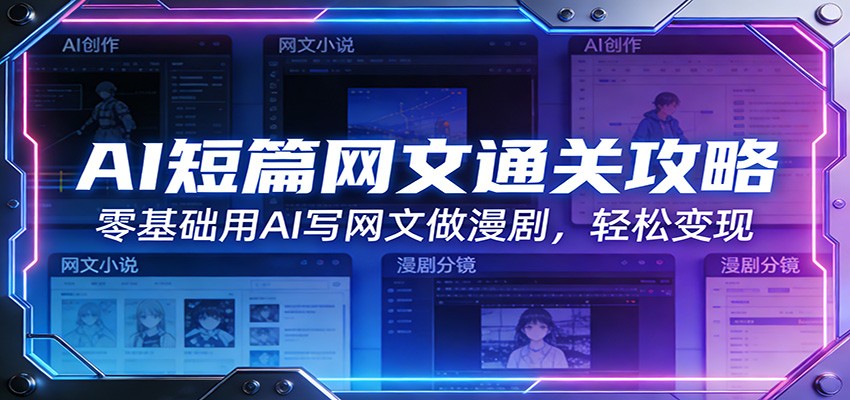 AI轻松创作 网文漫剧变现秘籍-九零创业网
